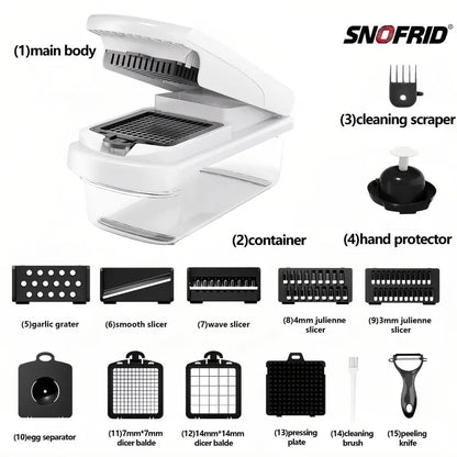 Snofrid Multifunction Vegetable Chopper, Kitchen Slicer, Dicer & Grater