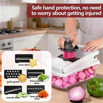 Snofrid Multifunction Vegetable Chopper, Kitchen Slicer, Dicer & Grater