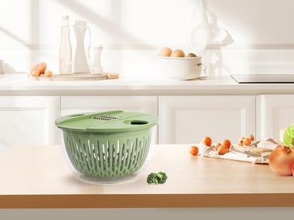 PUKOMC Large Salad Spinner, 5-in-1 Vegetable Dryer, Washer & Strainer